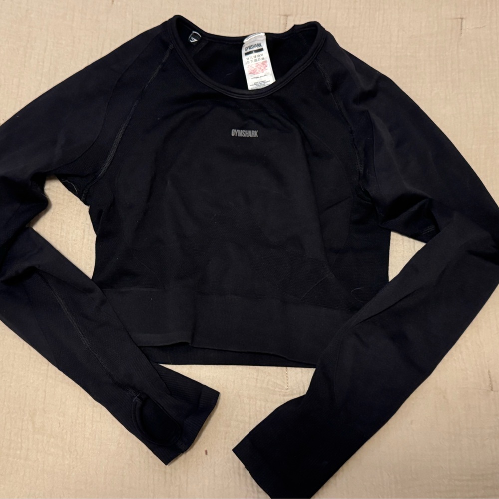 Gymshark Black Fitted Crop Top